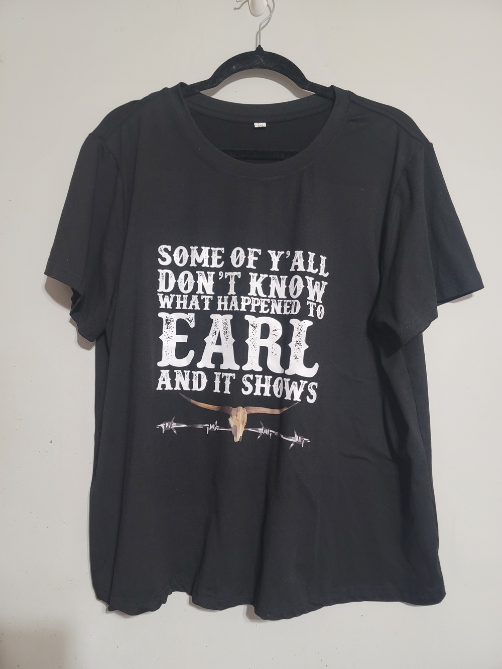Womens 1X black Top T-shirt What happened to Earl Dixie Chick's Western Cowgirl